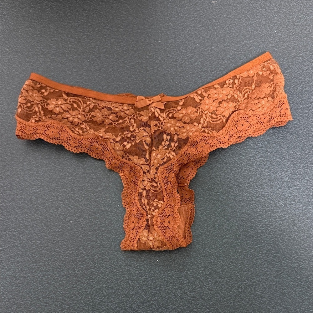 Lace Trim Orange Panties
